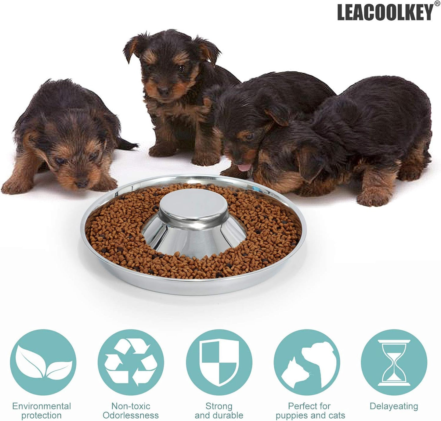 Stainless Steel Dogs Bowls-Puppy Food/Water Bowls-Dogs Feeding Bowls for Litters Puppies-Pets Whelping Weaning Dishes-Feeder Bowls for Dogs/Cats/Pets Ste of 2