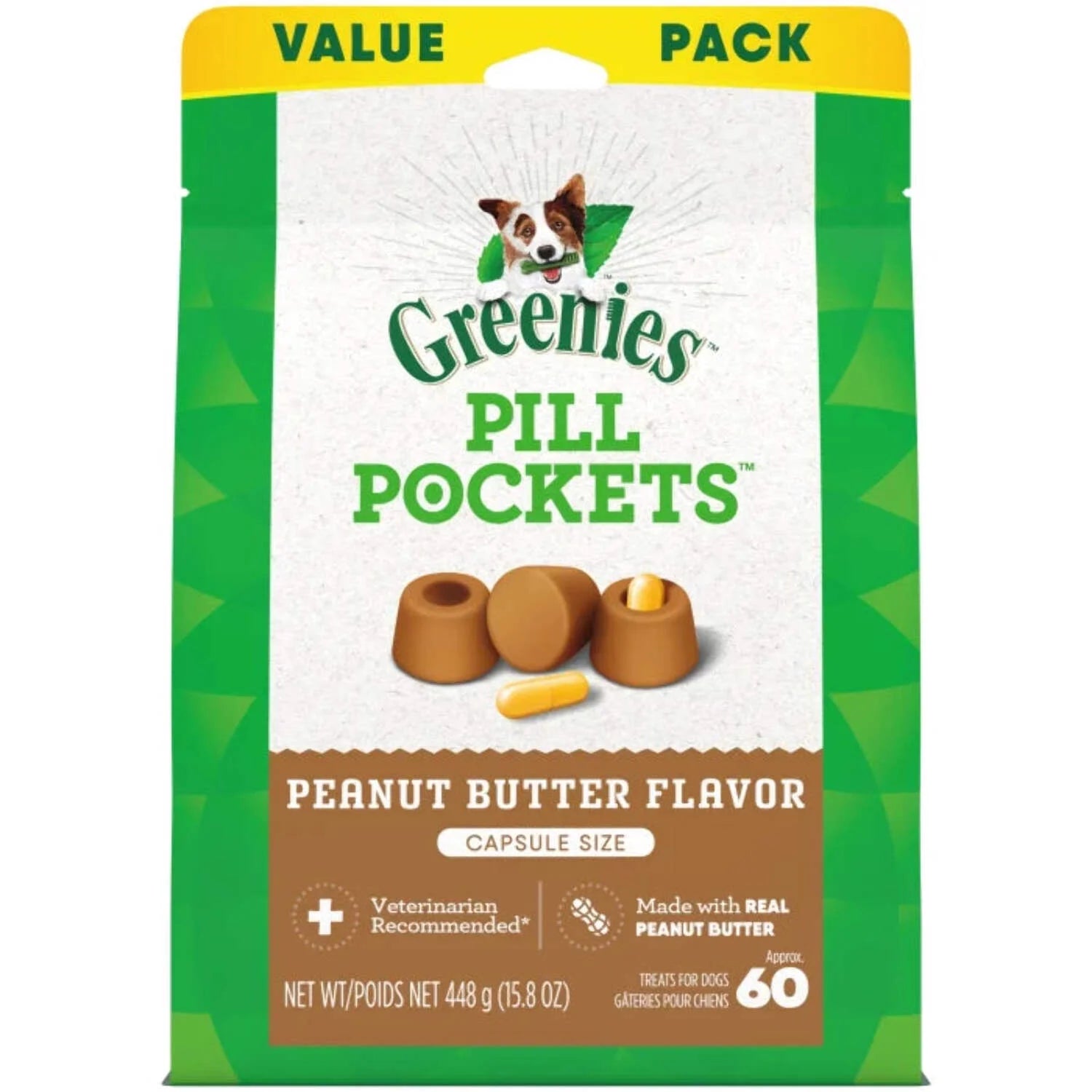 Peanut Butter Flavored Capsule Pill Pockets, 60 Count